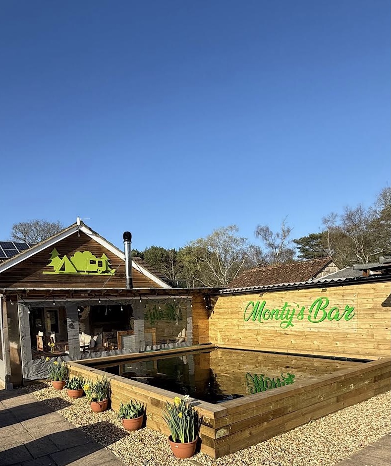 Monty's Bar and the outdoor lounge at Back of Beyond, Dorset